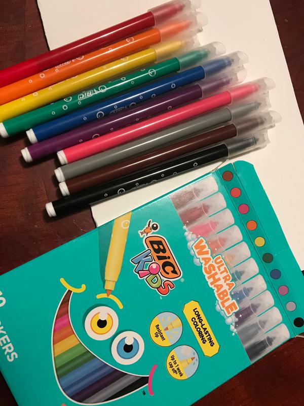 Kids Ultra Washable Markers, Plastic Tube, Medium Bullet Tip