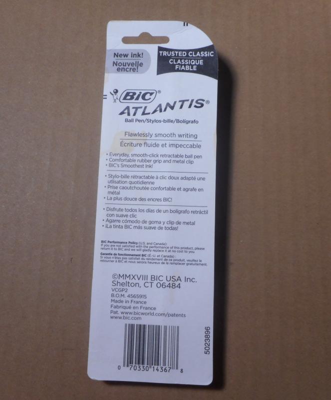 BIC Atlantis Original Retractable Ballpoint Pens 4/Pkg-Blue (NM01383435)