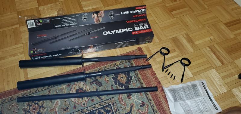 Gold's gym 3 piece olympic bar weight hot sale