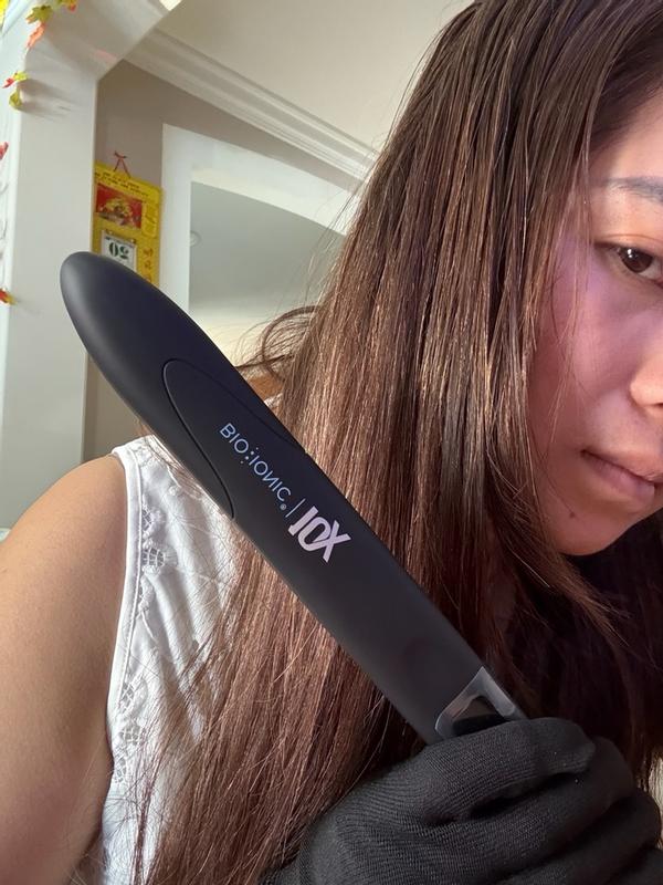 Customer photo for "my hair finish super shiny and smooth"