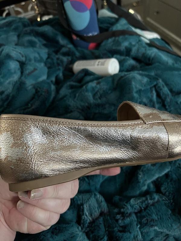 Customer photo for "Comfortable shoes but gold runs right off"