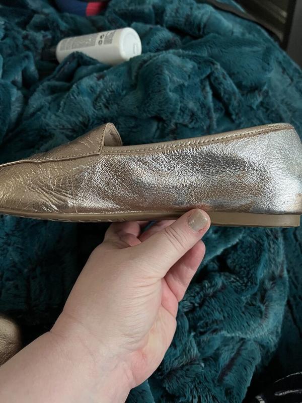 Customer photo for "Comfortable shoes but gold runs right off"