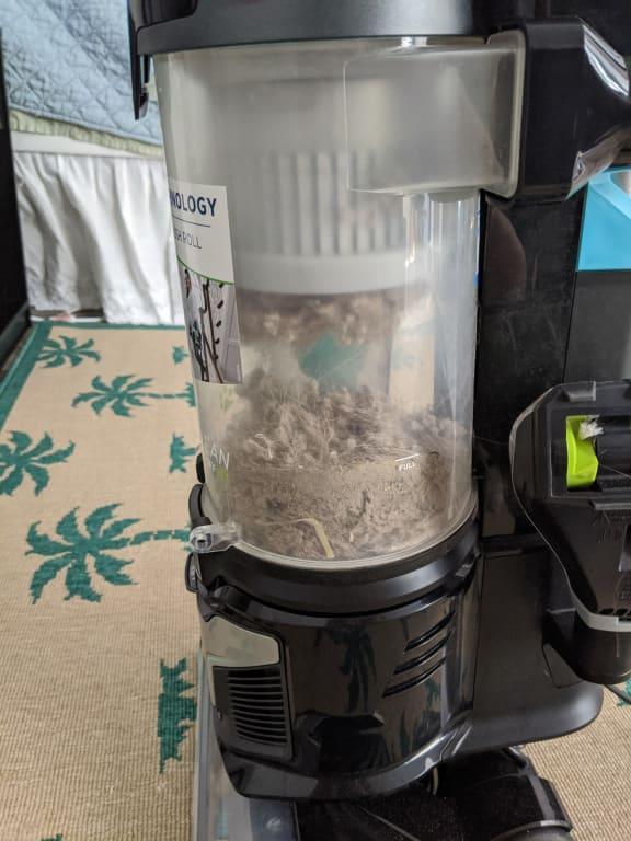 Results of vacuuming 1400 square feet once per week