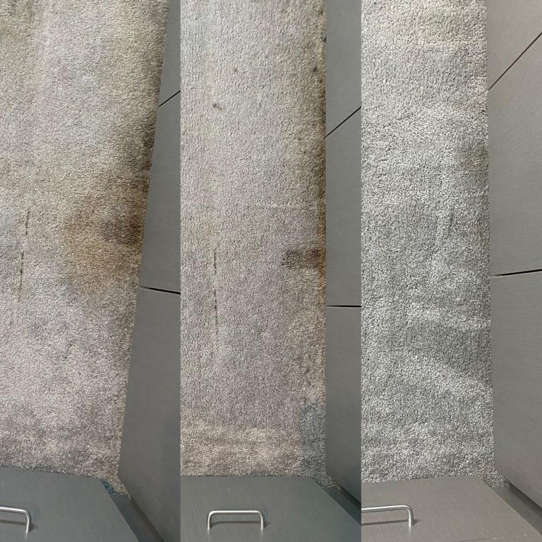 Before and After. The far right photo is when I used the hose to clean hard to tough stain.