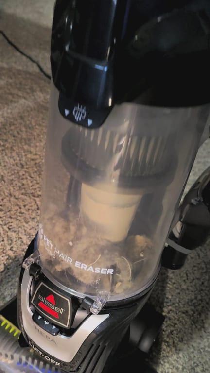 All the dust and hair it picked up that we could not see.