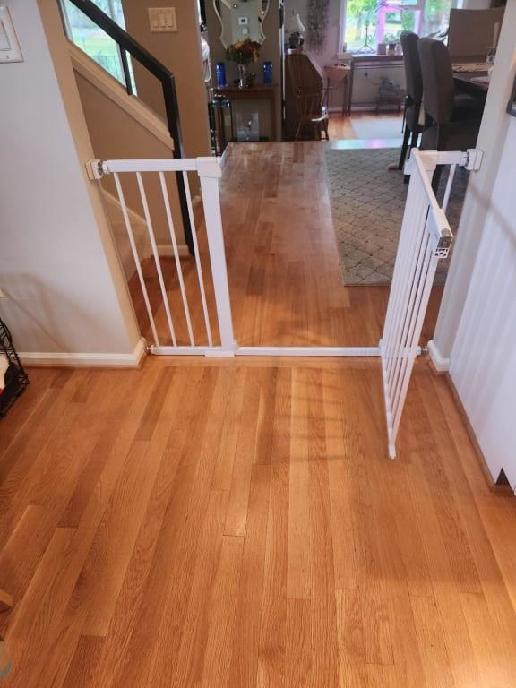 Kitchen floor leading into dining room