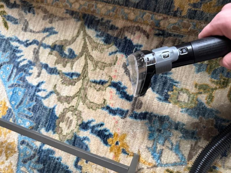 Before using the heated cleaning solution to lift old deep down stains.