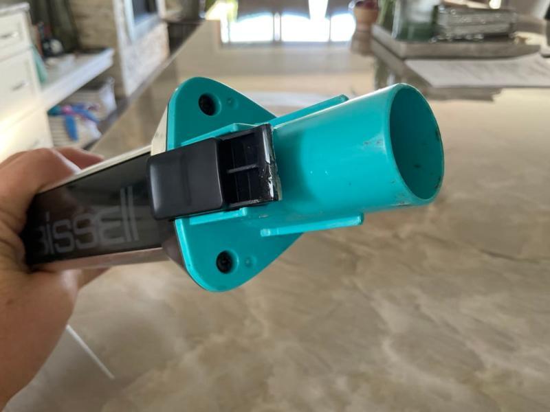 Piece snapped off where it locks in place