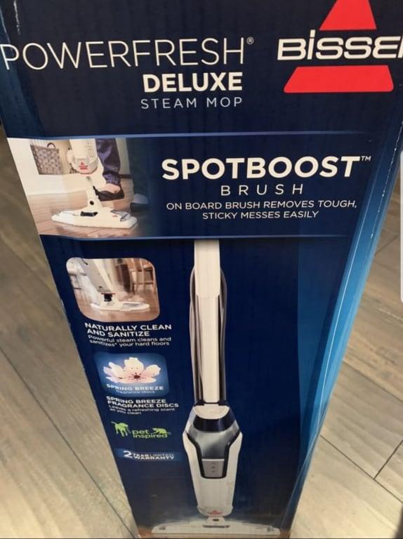 Bissell PowerSteamer Deluxe Steam Mop - Tough Mess Remover, Germ  Eliminator, and Microfiber Pads Included