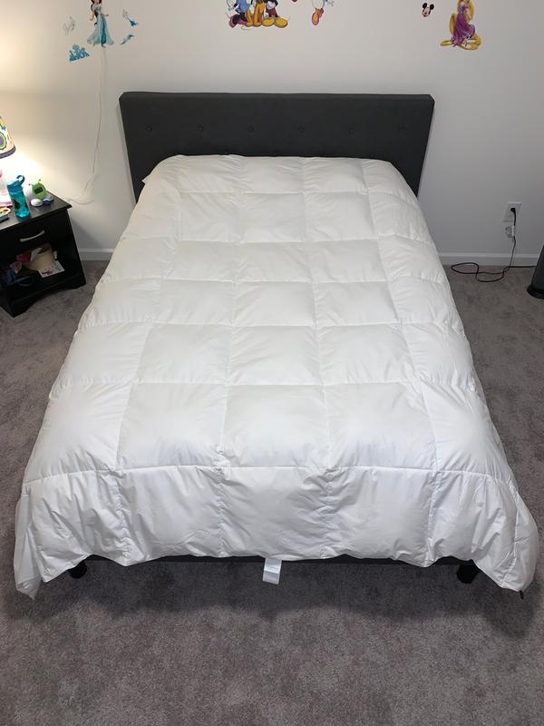 260 Thread Count White Goose Feather, King Duvet On Queen Bed Reddit
