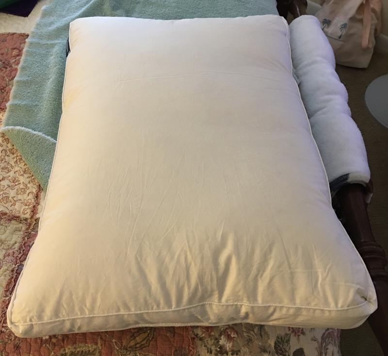View of pillow with sateen cover