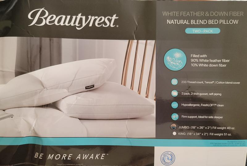 Beautyrest black pillow outlet down alternative