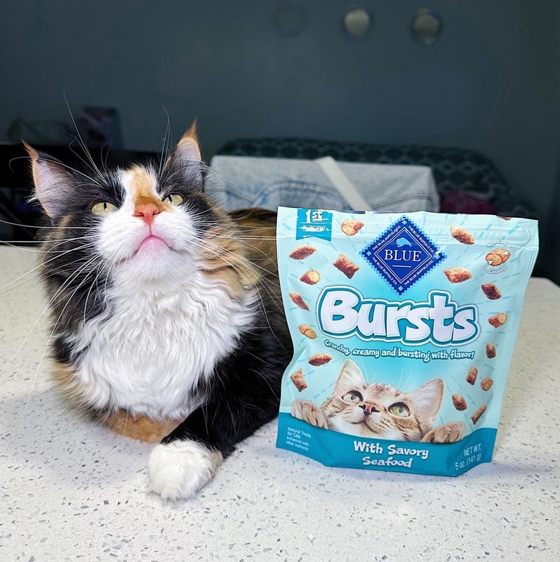 BLUE Bursts Crunchy Creamy Cat Treats Savory Seafood