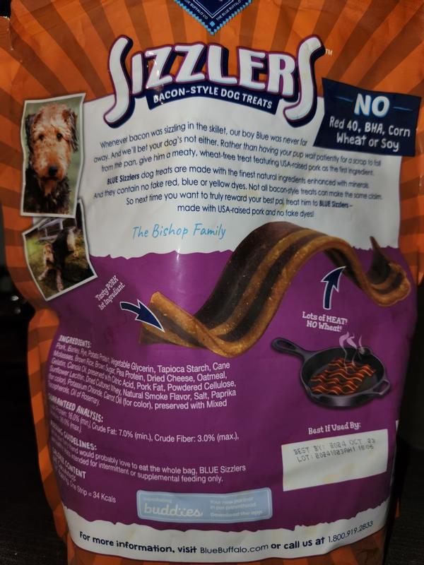 Blue sizzlers dog store treats