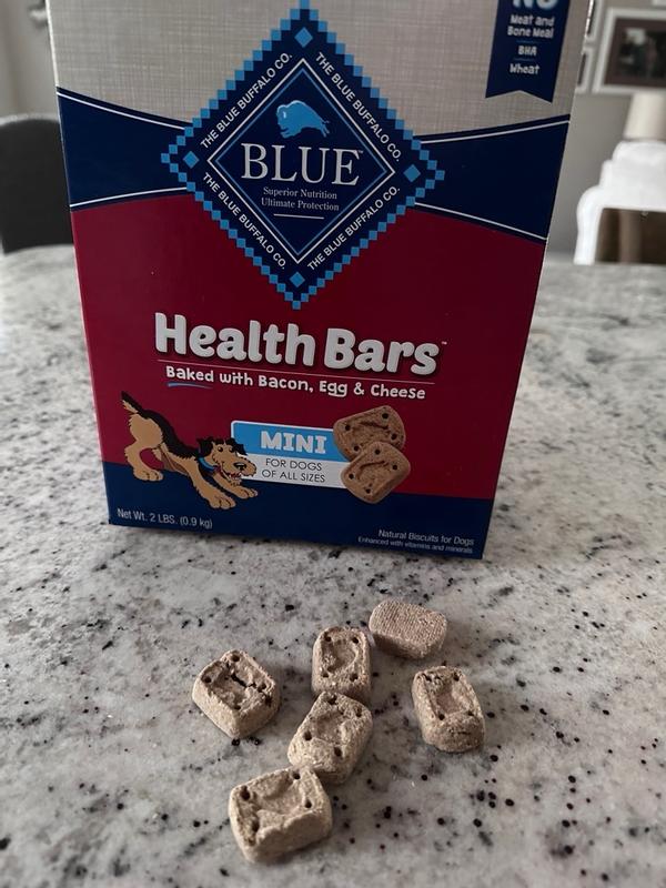 BLUE Health Bars Mini Crunchy Dog Biscuits Baked with Bacon Egg Cheese