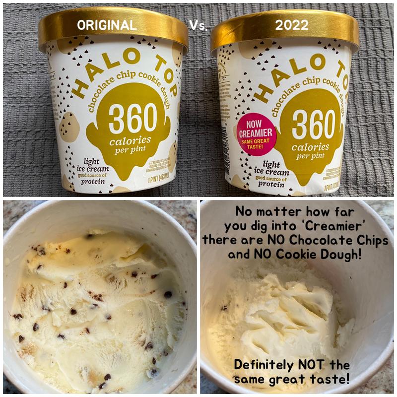 Halo Top Chocolate Chip Cookie Dough Light Ice Cream, 16 fl oz