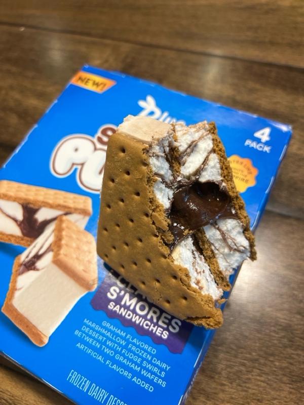 On Second Scoop: Ice Cream Reviews: Blue Bunny Stuffed Puffs Classic  S'mores Sandwiches