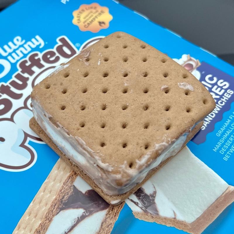 On Second Scoop: Ice Cream Reviews: Blue Bunny Stuffed Puffs Classic  S'mores Sandwiches