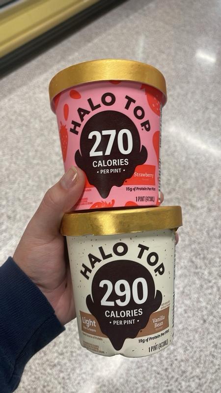 Halo Top Strawberry Light Ice Cream, 16 fl oz Pint 