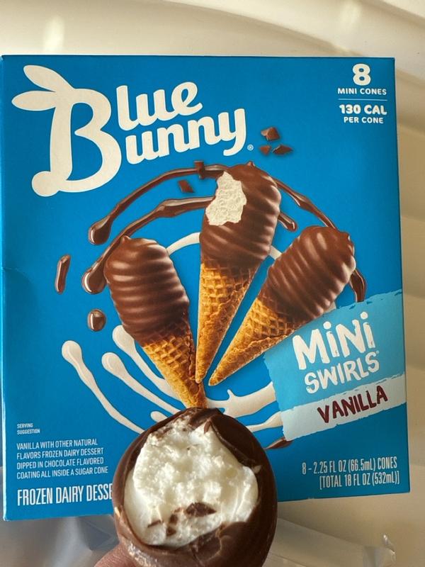 Blue Bunny Mini Swirls, Vanilla, 8 Count