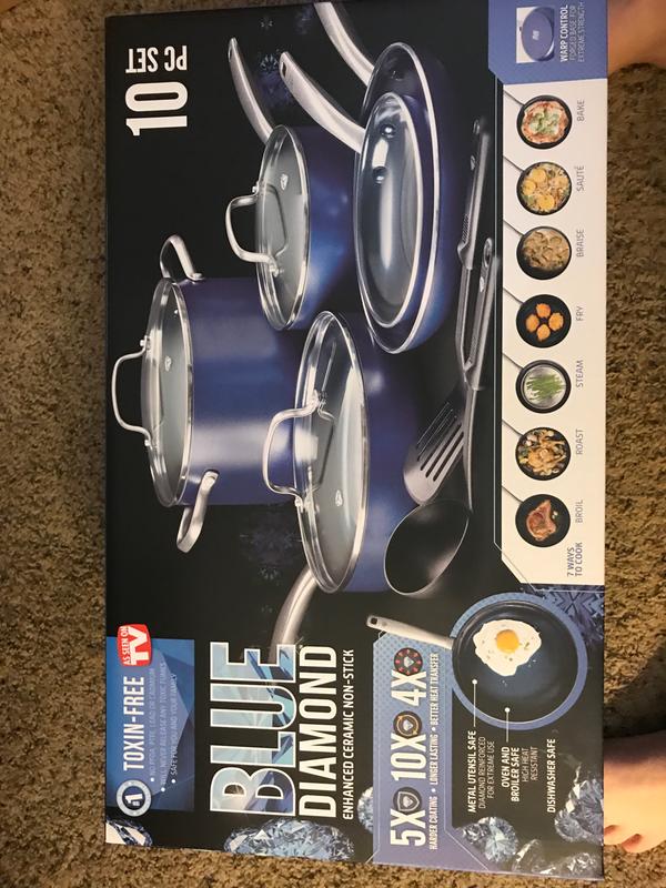 As Seen On TV 10 pc. Blue Diamond Cookware Set