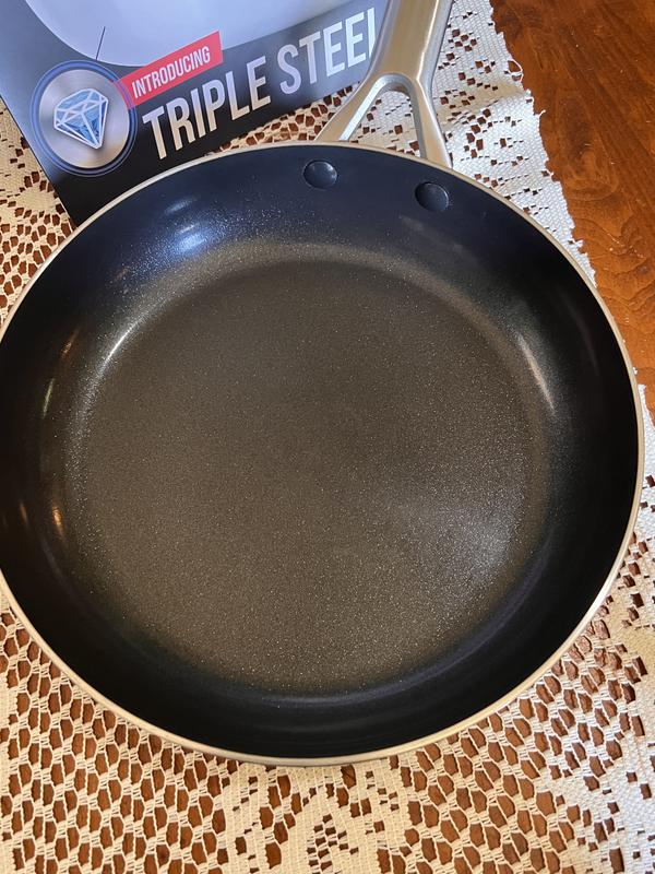 Blue Diamond Tri-Ply 3.75 qt. Stainless Steel Ceramic Nonstick Saute Pan  Jumbo Cooker with Lid CC003688-001 - The Home Depot