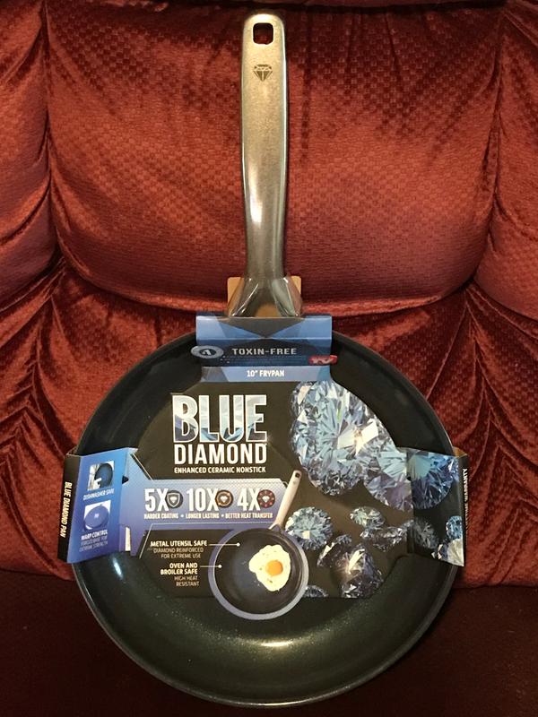Blue Diamond™ Nonstick Ceramic 2Piece Frying Pan Set in Blue Bed