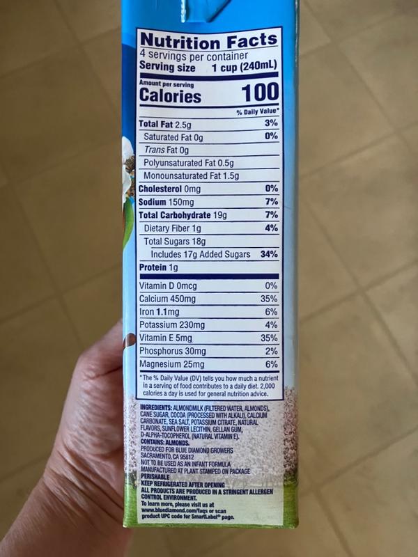 almond milk nutrition facts