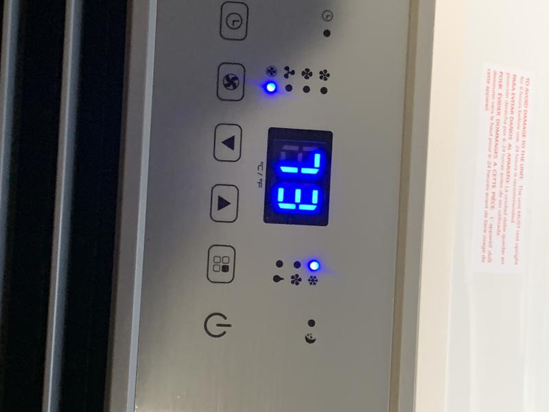 Unit cycles on and off on 550 cf room