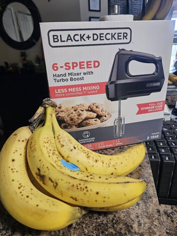BLACK+DECKER 6-Speed Hand Mixer with Turbo Boost, Black, MX3200B, OPEN BOX,  NEW