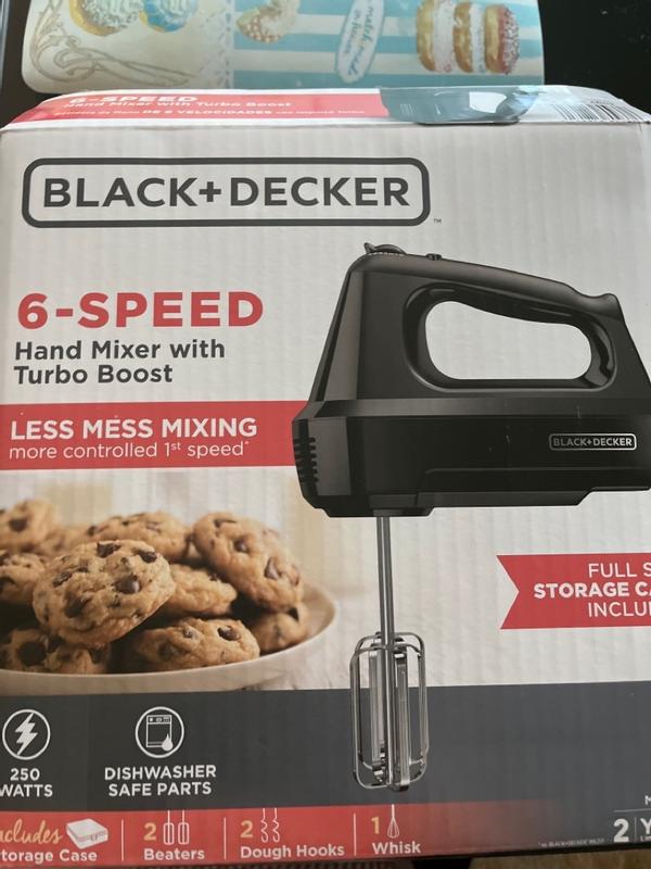 BLACK DECKER 60 in Cord 6 Speed Black Hand Mixer in the Hand