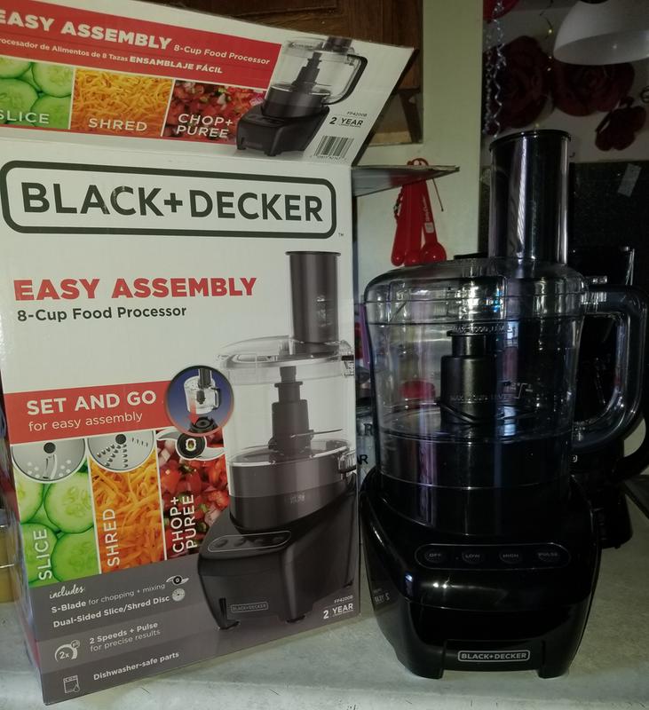 Easy Assembly 8-Cup Food Processor Black Slicer Shredder 450W Shred Grind  Cook