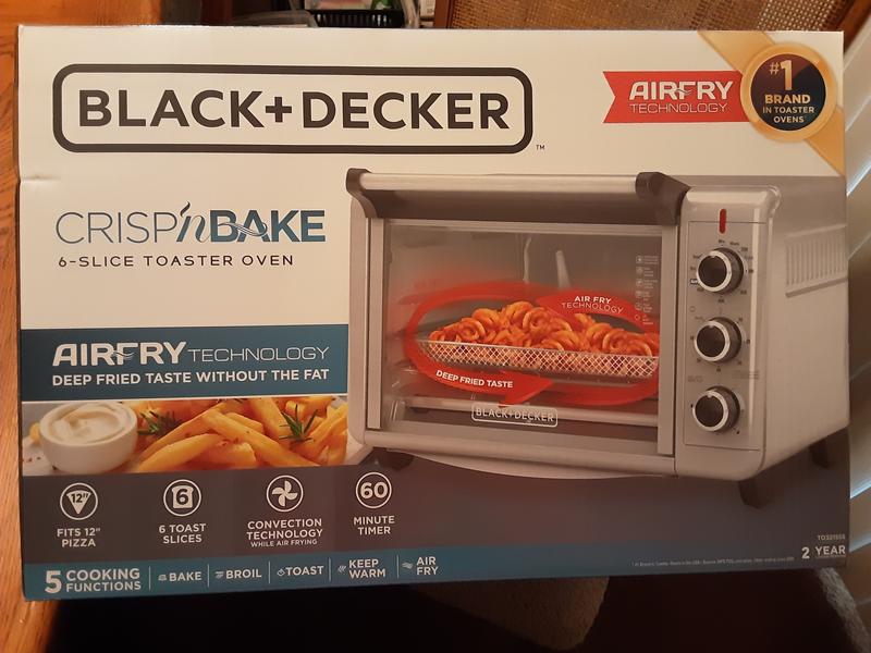 BLACK+DECKER 6-Slice Crisp 'N Bake Air Fry Toaster Oven, TO3217SS