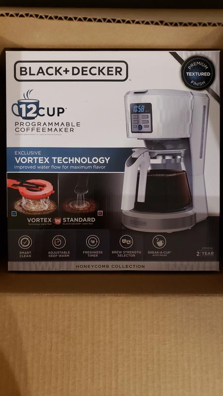 BLACK+DECKER Honeycomb 12-Cup White Coffee Maker 985119593M - The Home Depot