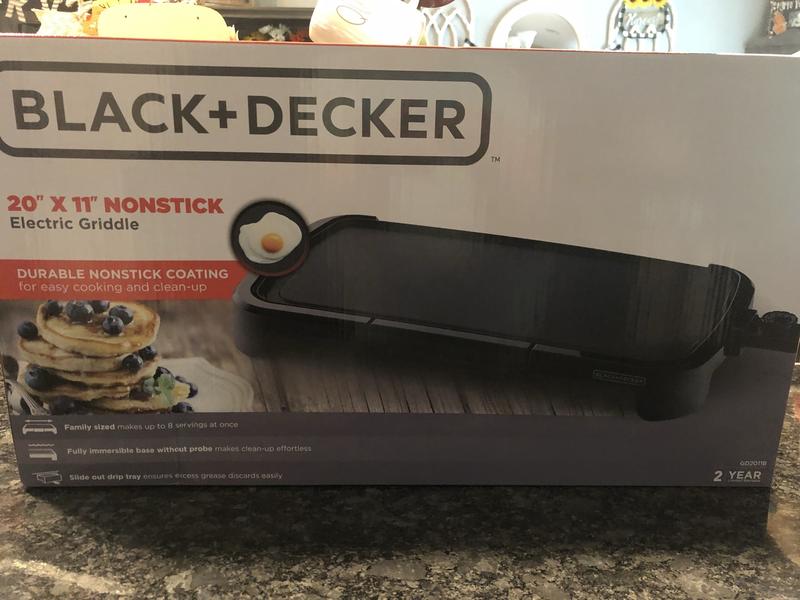 Black Decker Family Sized Electric Griddle Black 20 in x 11 in