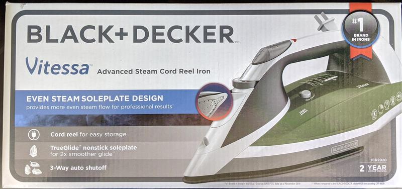 BLACK+DECKER Vitessa Advanced Steam Iron with Retractable Cord, Cranberry,  ICR2030 