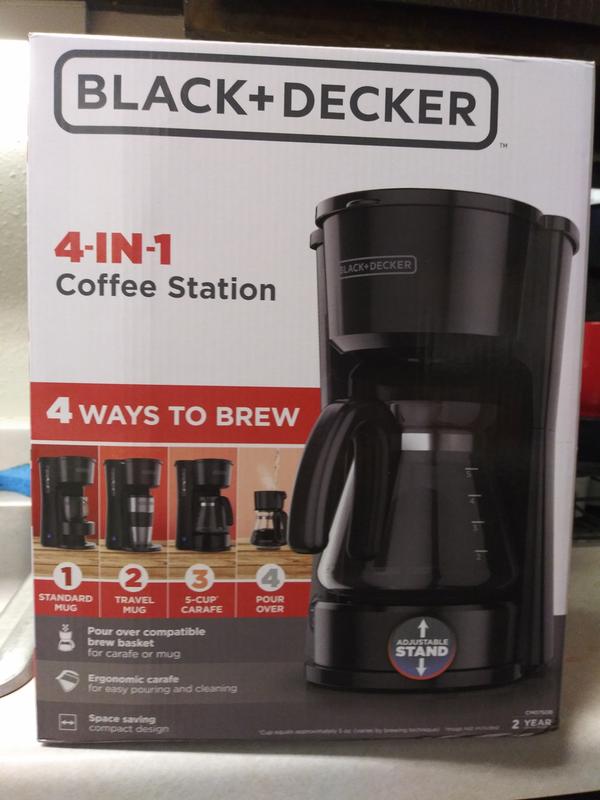 BLACK+DECKER CM0750BS 4-in-1 5-Cup Coffee Station Coffeemaker, Black  Stainless Steel