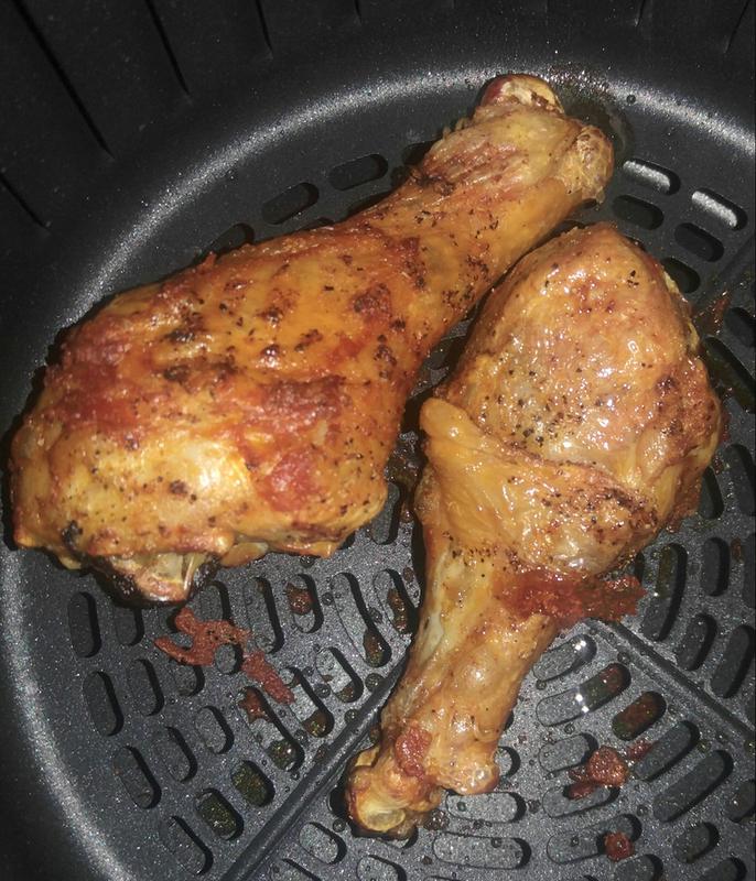 Crispy air fried chicken legs