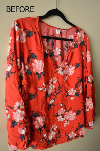 Wrinkled shirt before