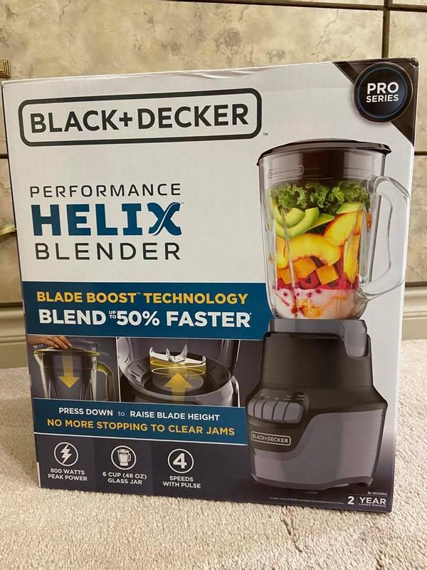 BLACK+DECKER Helix Performance 48 oz. 4-Speed Matte Black Blender