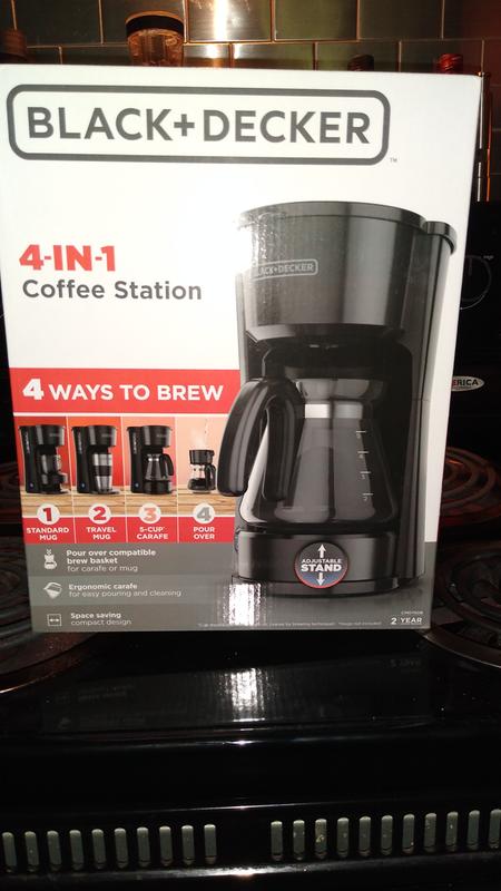 BLACK+DECKER 4-in-1 5-Cup Black Stainless Steel Drip Coffee Maker CM0755S -  The Home Depot