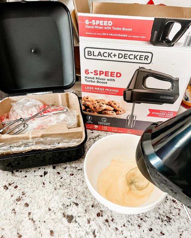 BLACK+DECKER 6-Speed Hand Mixer with Turbo Boost, Black, MX3200B, OPEN BOX,  NEW