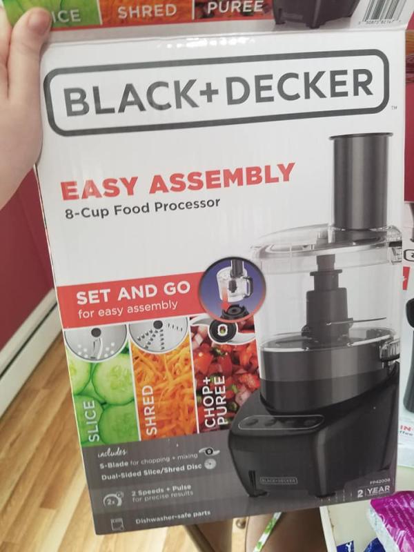 Black+decker Easy Assembly 8 Cup Food Processor Black FP4200B