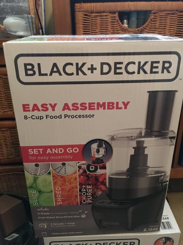 BLACK+DECKER Easy Assembly 8-Cup Food Processor Black - FP4100B