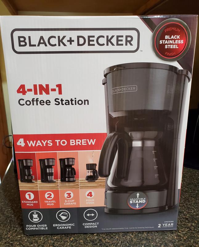 BLACK+DECKER 4-in-1 Coffee Maker 5-Cup Coffeemaker Black CM0750BS