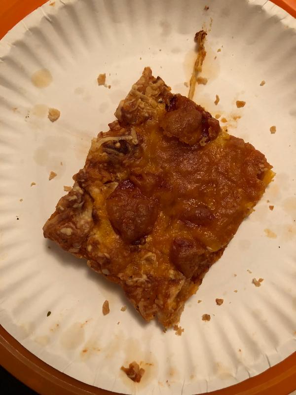 Burnt pizza YUM!  NOT!