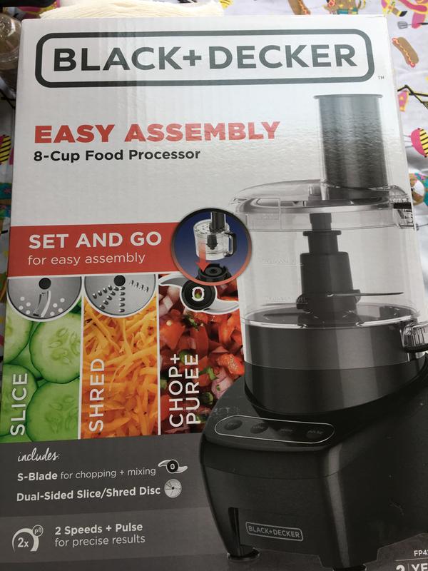 Easy Assembly 8-Cup Food Processor Black Slicer Shredder 450W Shred Grind  Cook