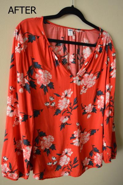 Wrinkled shirt after