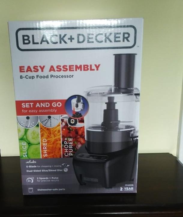 Black & Decker 8-Cup Food Processor Black Slicer Shredder 450W Shred Grind  Cook
