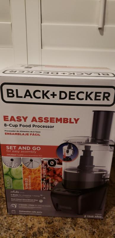 Black & Decker FP4100B Black Easy Assembly 8-Cup Food Processor 2 Speeds 